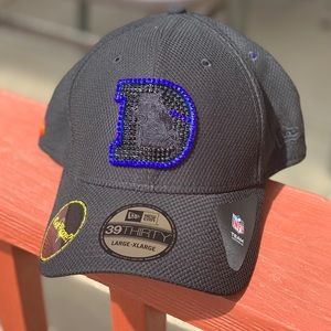 Custom Swarovski Crystal Black Denver Broncos Hat
